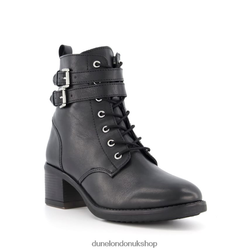 Wide Fit Buckle Detail Ankle Boots Women N4BBPB642 Dune London Paxan Black - Click Image to Close