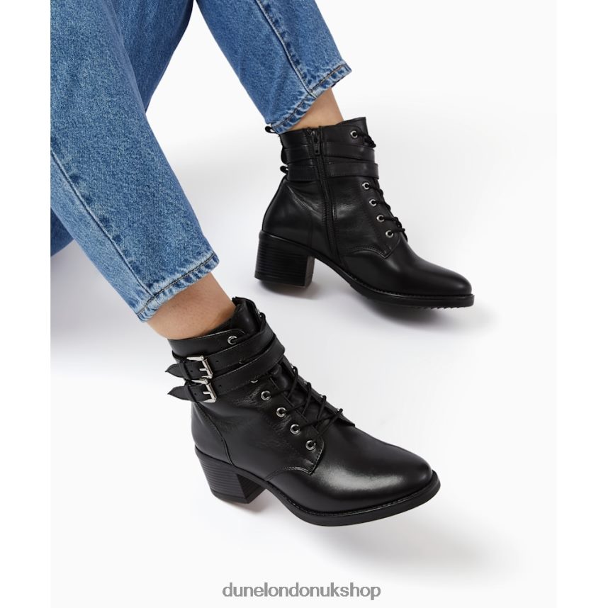 Wide Fit Buckle Detail Ankle Boots Women N4BBPB642 Dune London Paxan Black