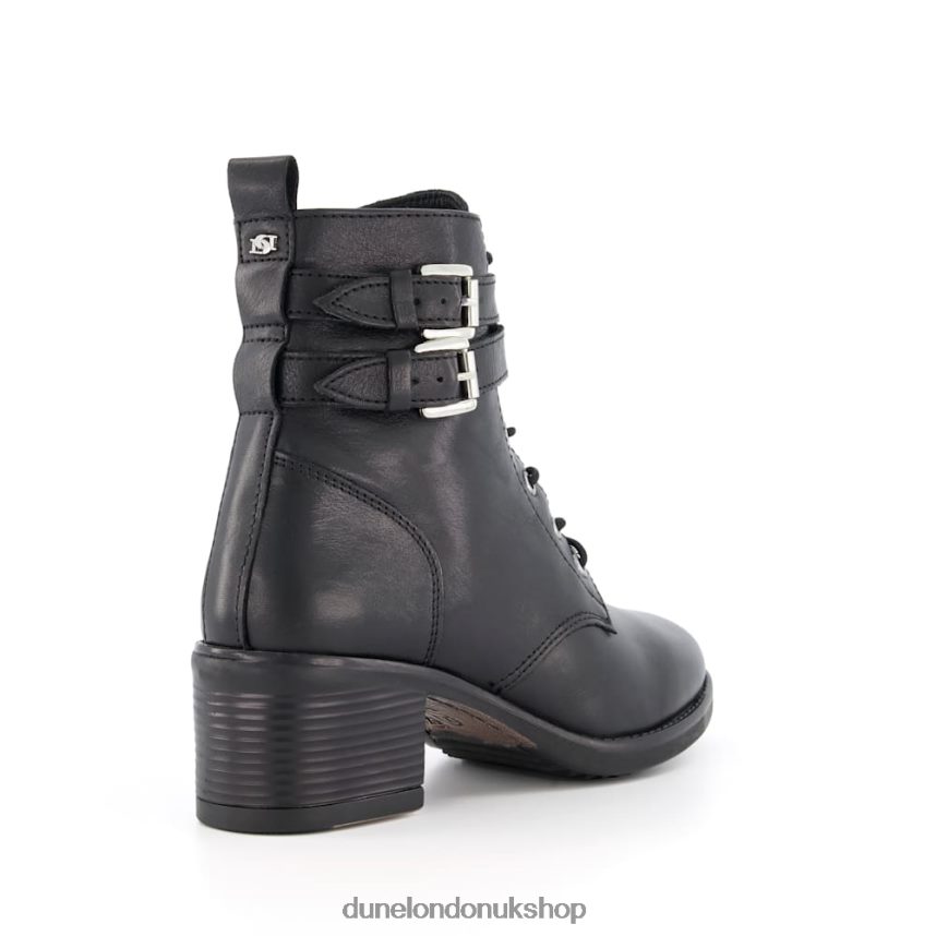 Wide Fit Buckle Detail Ankle Boots Women N4BBPB642 Dune London Paxan Black