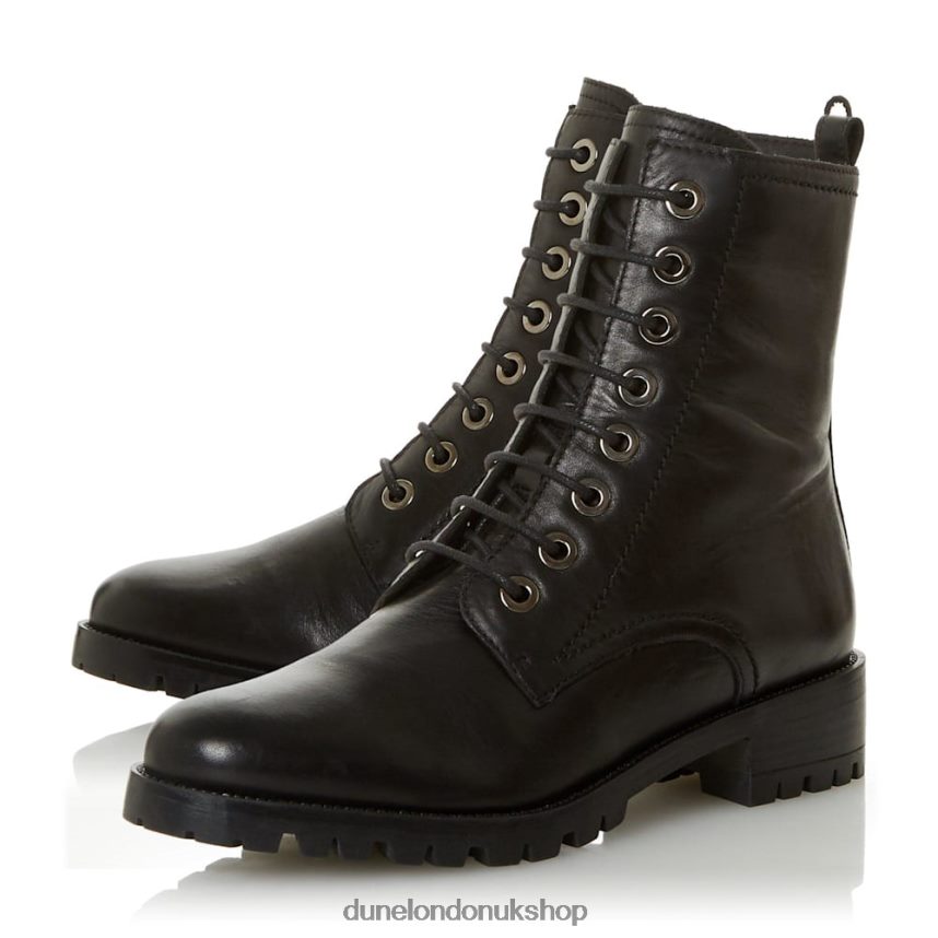 Wide Fit Lace-Up Boots Women N4BBPB603 Dune London Prestone Black