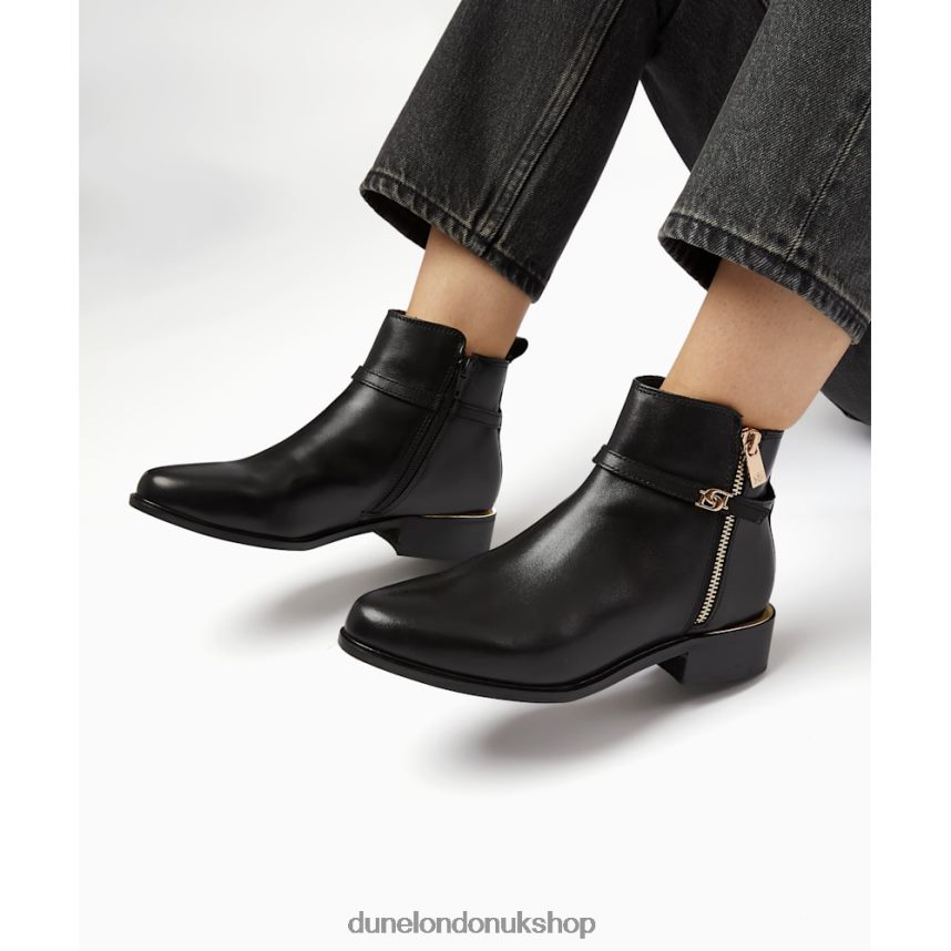 Wide Fit Zip-Detail Ankle Boots Women N4BBPB566 Dune London Pap Black