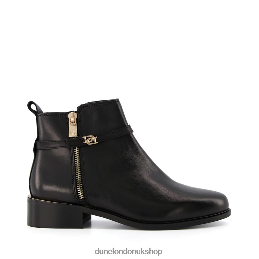 Wide Fit Zip-Detail Ankle Boots Women N4BBPB566 Dune London Pap Black