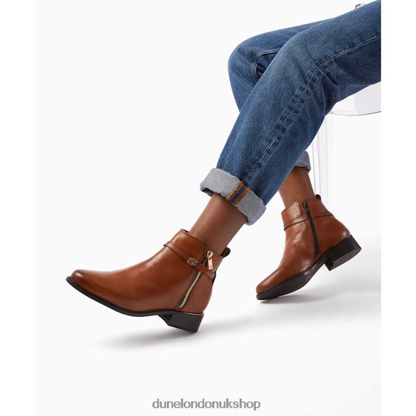 Wide Fit Zip-Detail Ankle Boots Women N4BBPB567 Dune London Pap Tan