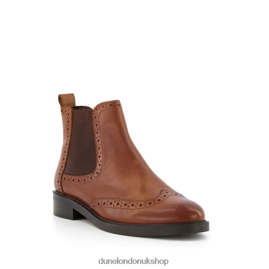 Brogue Detail Chelsea Boots Women N4BBPB381 Dune London Quest Tan