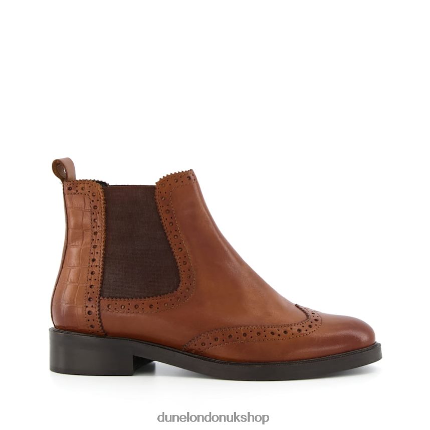 Brogue Detail Chelsea Boots Women N4BBPB381 Dune London Quest Tan