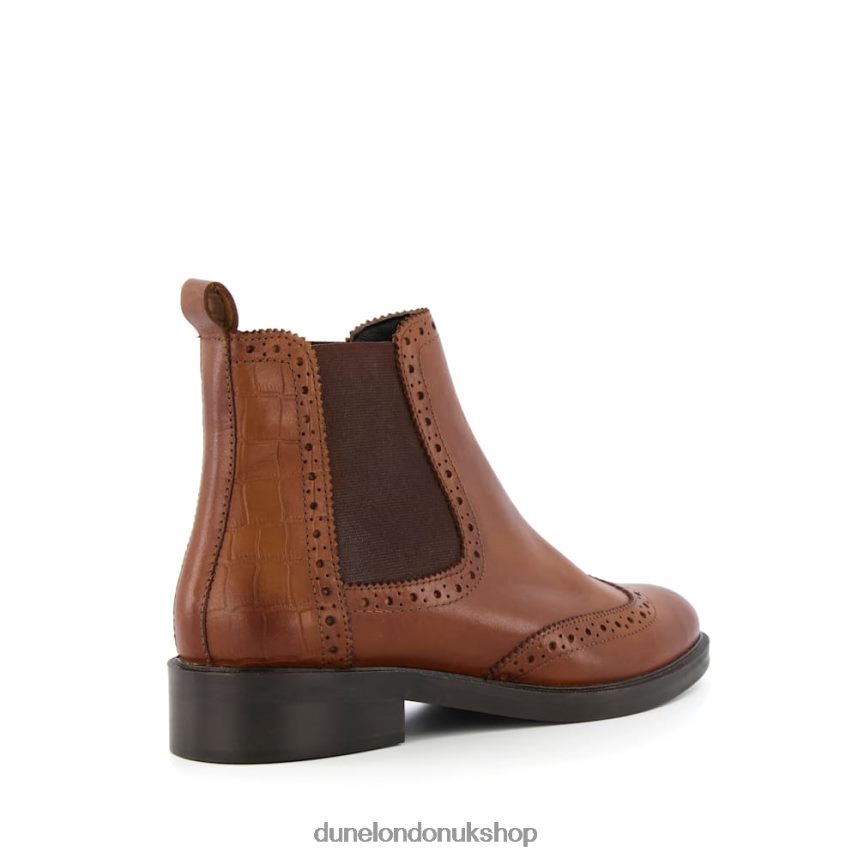 Brogue Detail Chelsea Boots Women N4BBPB381 Dune London Quest Tan