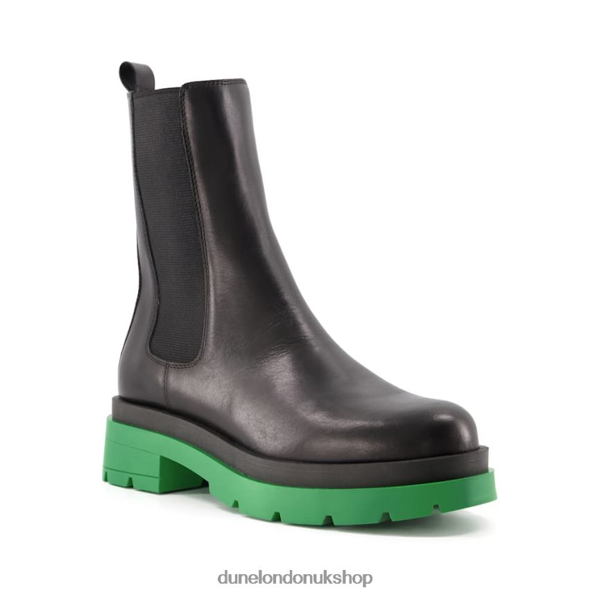 Green Sole Leather Chelsea Boots Women N4BBPB565 Dune London Palmz Black - Click Image to Close