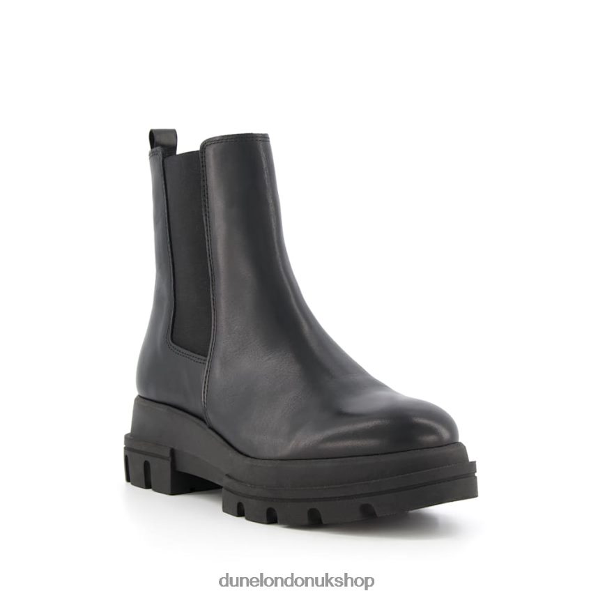 Leather Chunky Sole Chelsea Boots Women N4BBPB378 Dune London Provenses Black - Click Image to Close