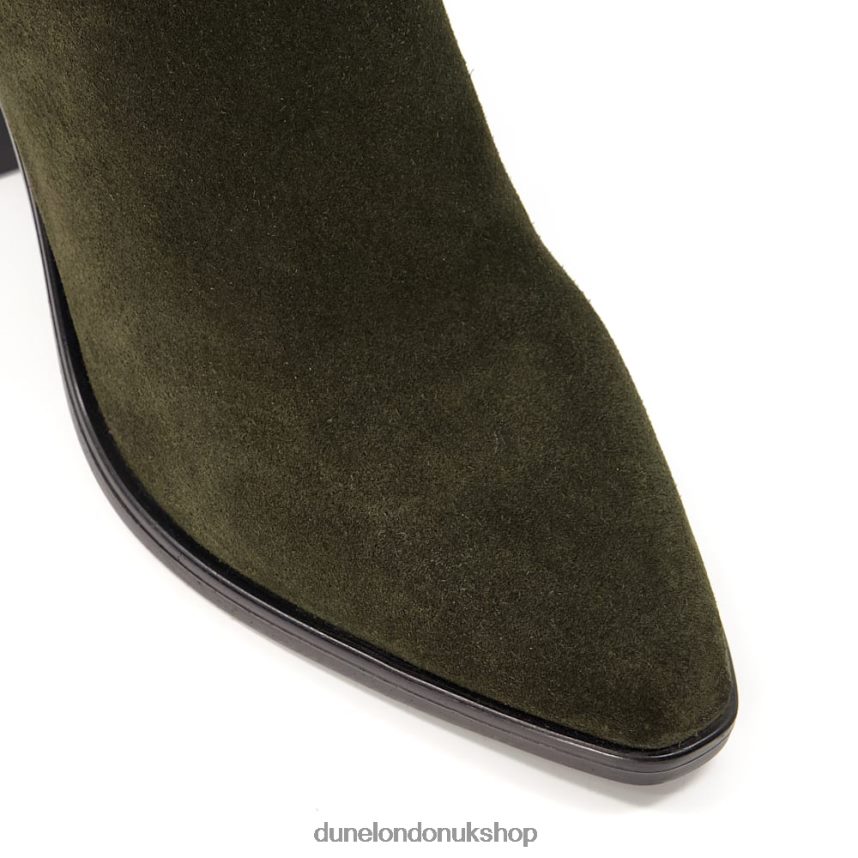 Block-Heel Suede Western Boots Women N4BBPB323 Dune London Prea Green