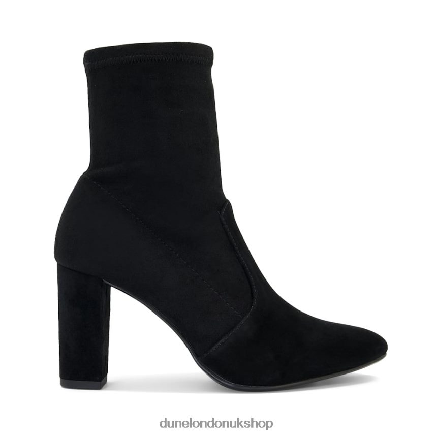 Suede Block-Heel Sock Boots Women N4BBPB393 Dune London Optical Black