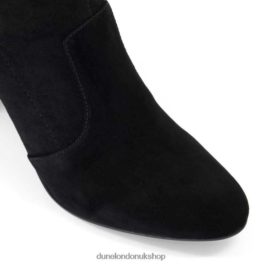 Suede Block-Heel Sock Boots Women N4BBPB393 Dune London Optical Black