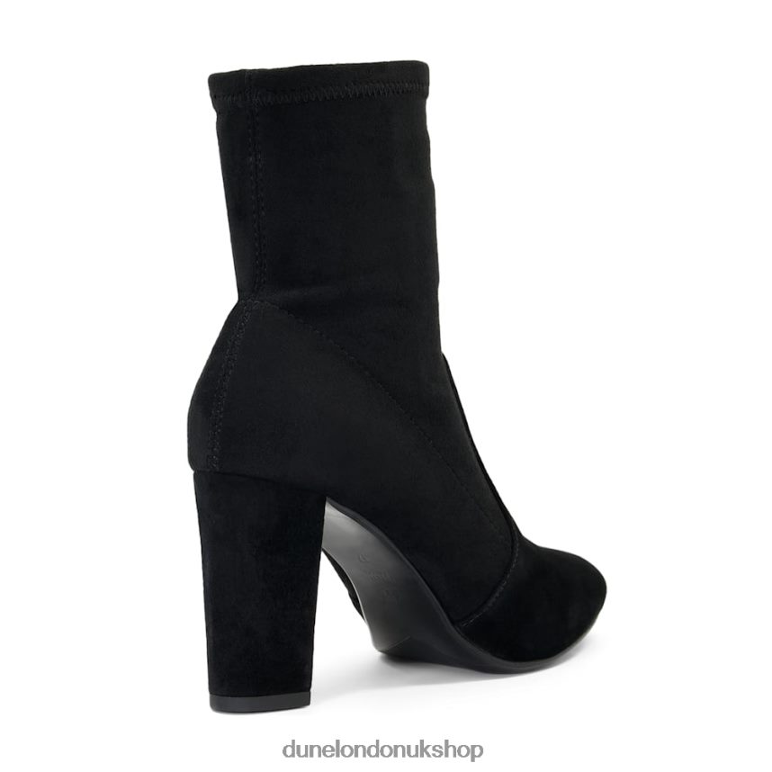 Suede Block-Heel Sock Boots Women N4BBPB393 Dune London Optical Black