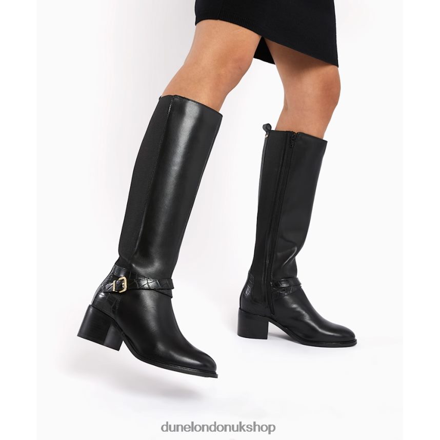 Ankle-Strap Knee-High Boots Women N4BBPB366 Dune London Tildings Black