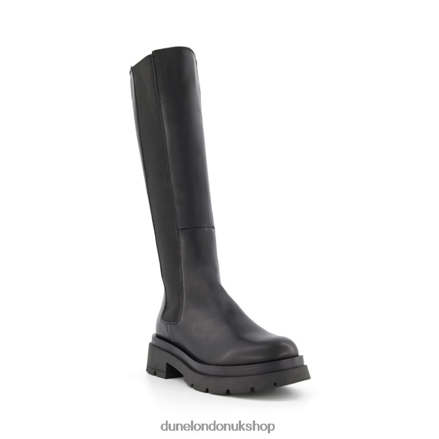 Chunky-Sole Leather Knee-High Boots Women N4BBPB363 Dune London Tempas Black