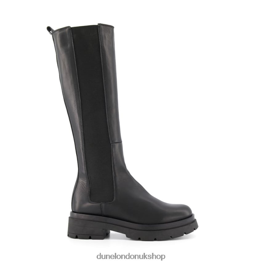 Chunky-Sole Leather Knee-High Boots Women N4BBPB363 Dune London Tempas Black