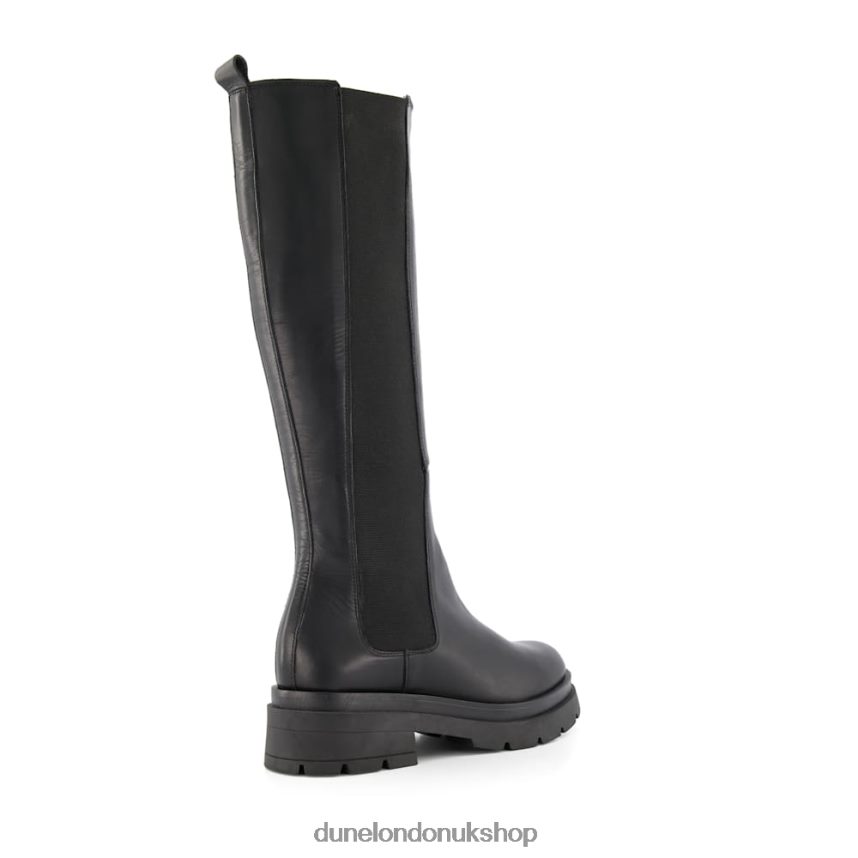 Chunky-Sole Leather Knee-High Boots Women N4BBPB363 Dune London Tempas Black