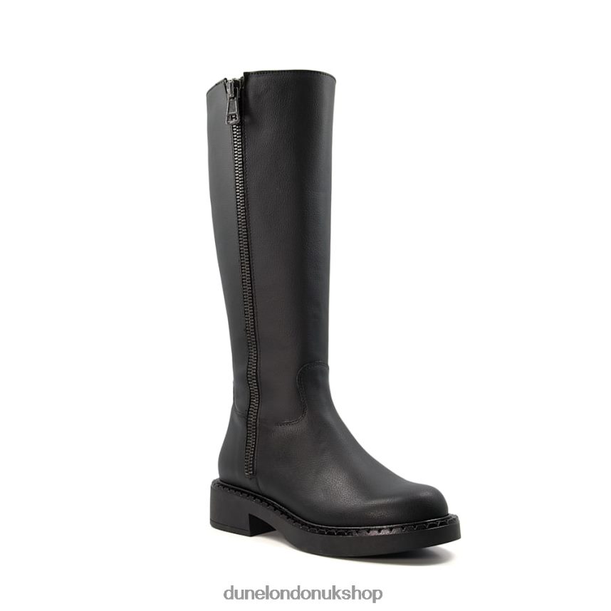 Grape-Leather Knee-High Boots Women N4BBPB273 Dune London Treasured Black