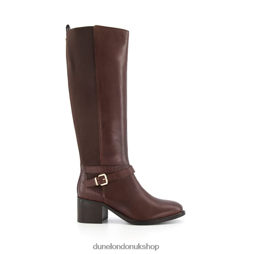 Knee High Ankle Strap Boots Women N4BBPB417 Dune London Tildings Brown