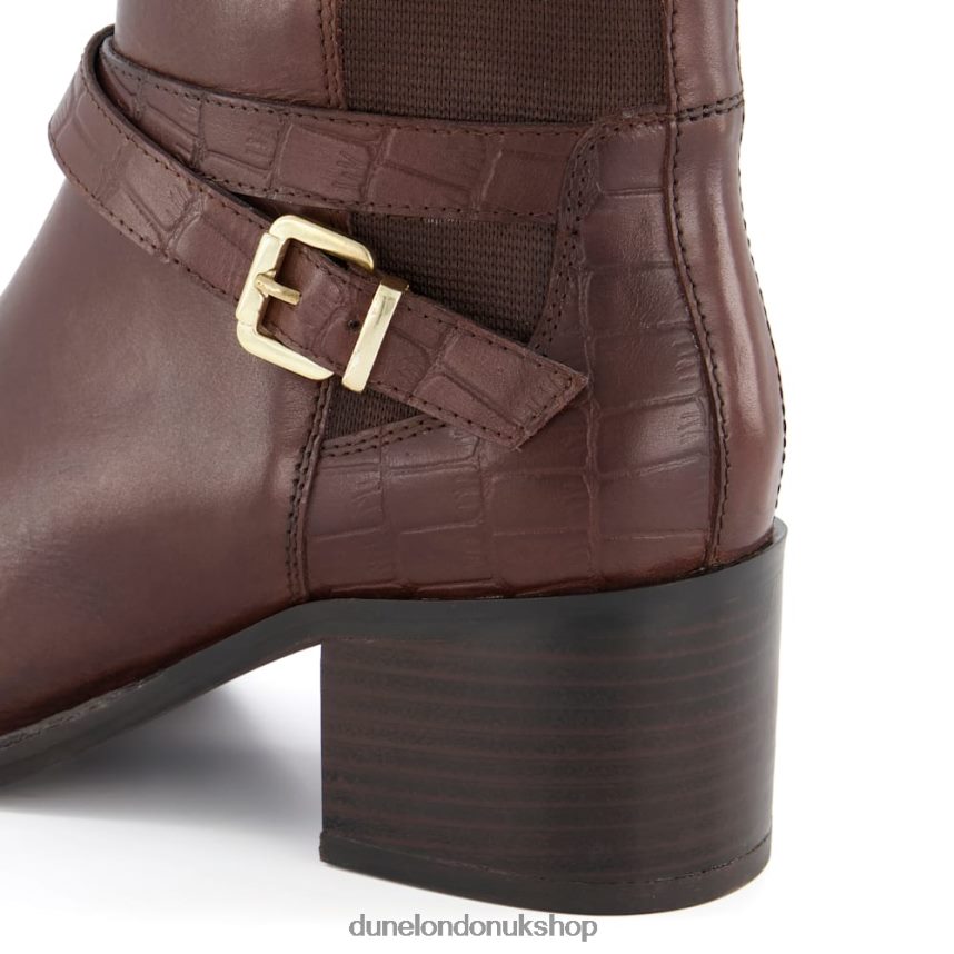 Knee High Ankle Strap Boots Women N4BBPB417 Dune London Tildings Brown