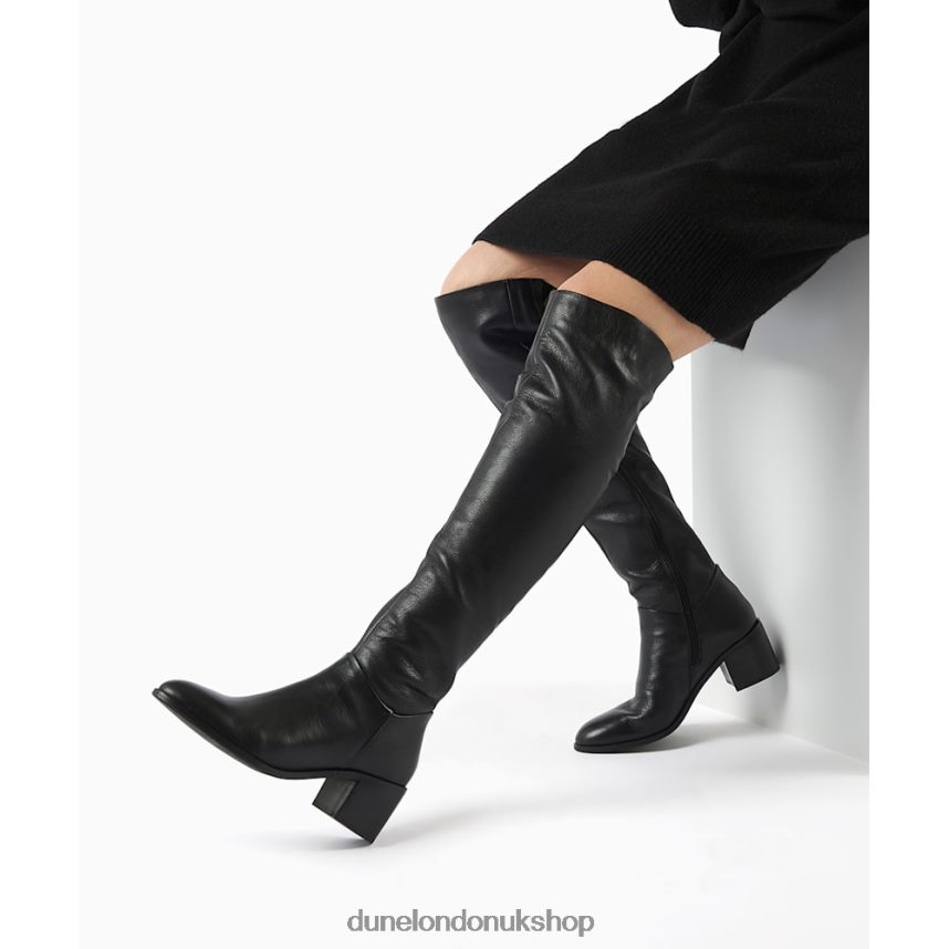 Leather Knee-High Boots Women N4BBPB510 Dune London Trinny Black