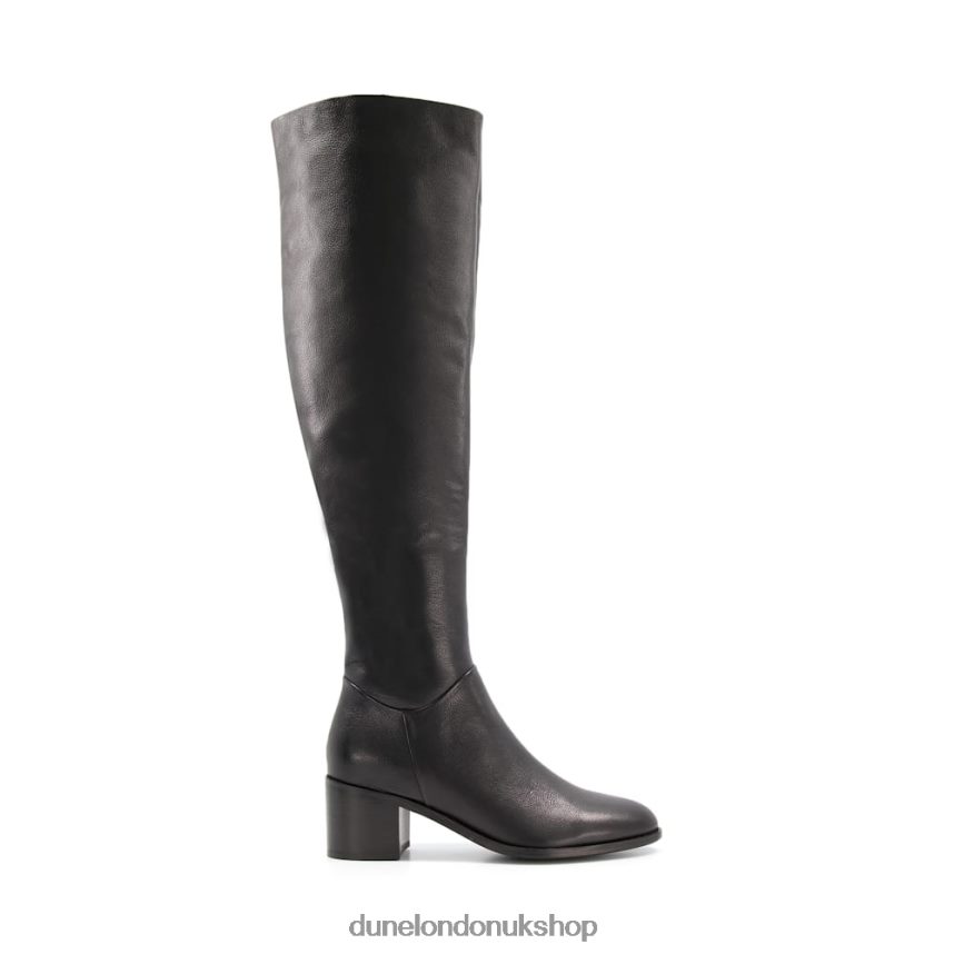 Leather Knee-High Boots Women N4BBPB510 Dune London Trinny Black