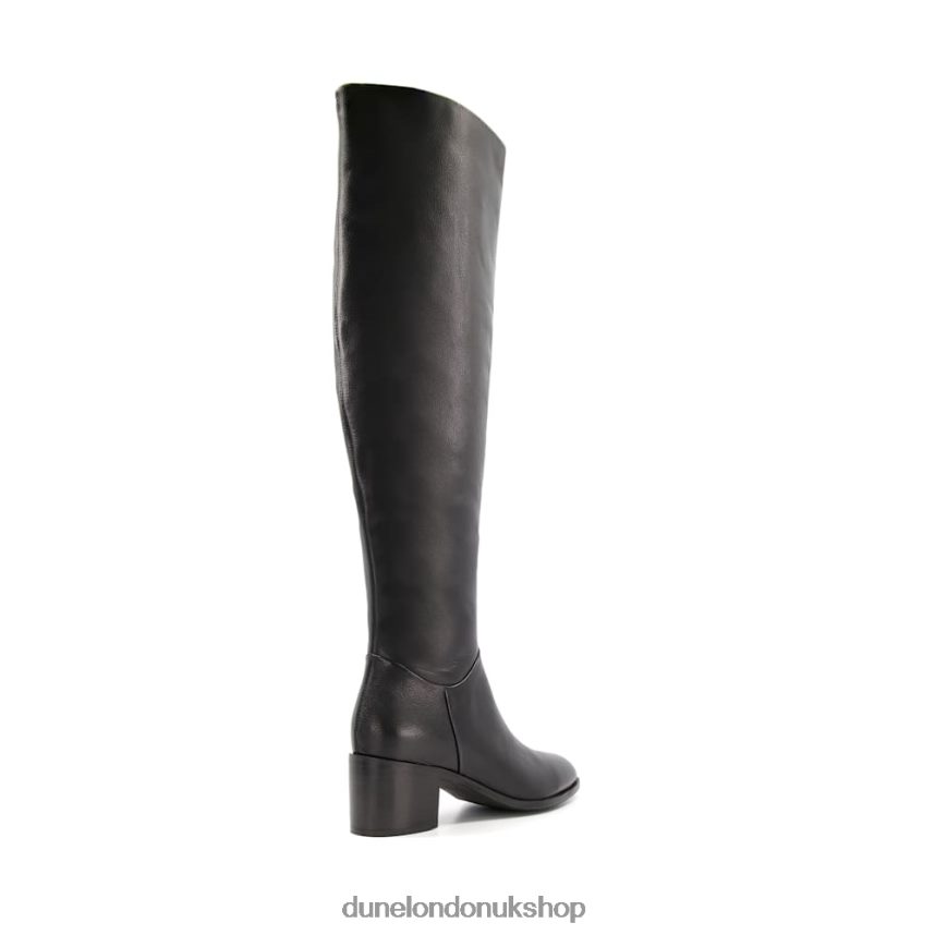 Leather Knee-High Boots Women N4BBPB510 Dune London Trinny Black