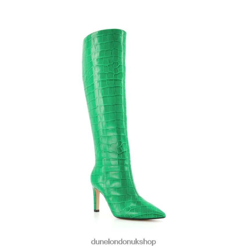 Pointed Stiletto Knee High Heeled Boots Women N4BBPB511 Dune London Spice Green