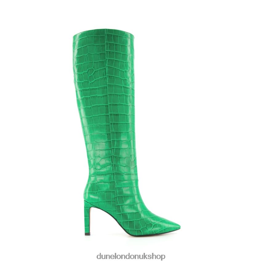 Pointed Stiletto Knee High Heeled Boots Women N4BBPB511 Dune London Spice Green