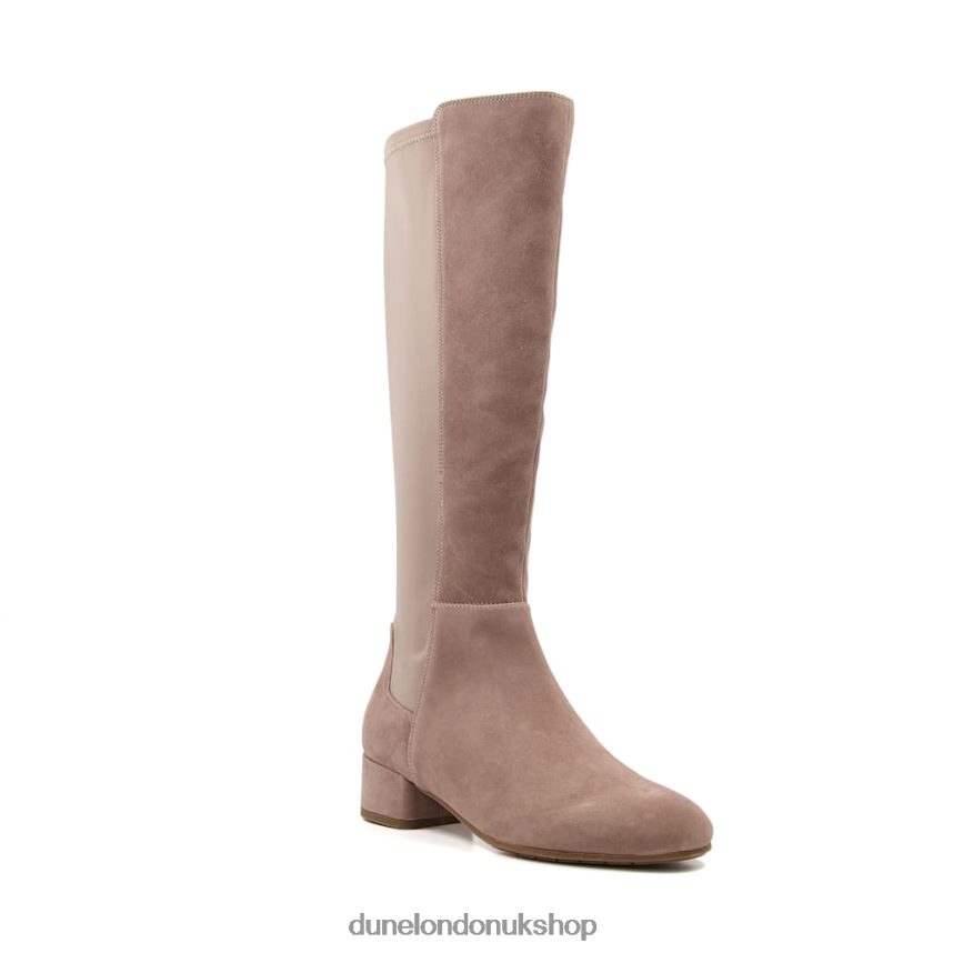 Stretch-Suede Knee-High Boots Women N4BBPB300 Dune London Tayla Taupe