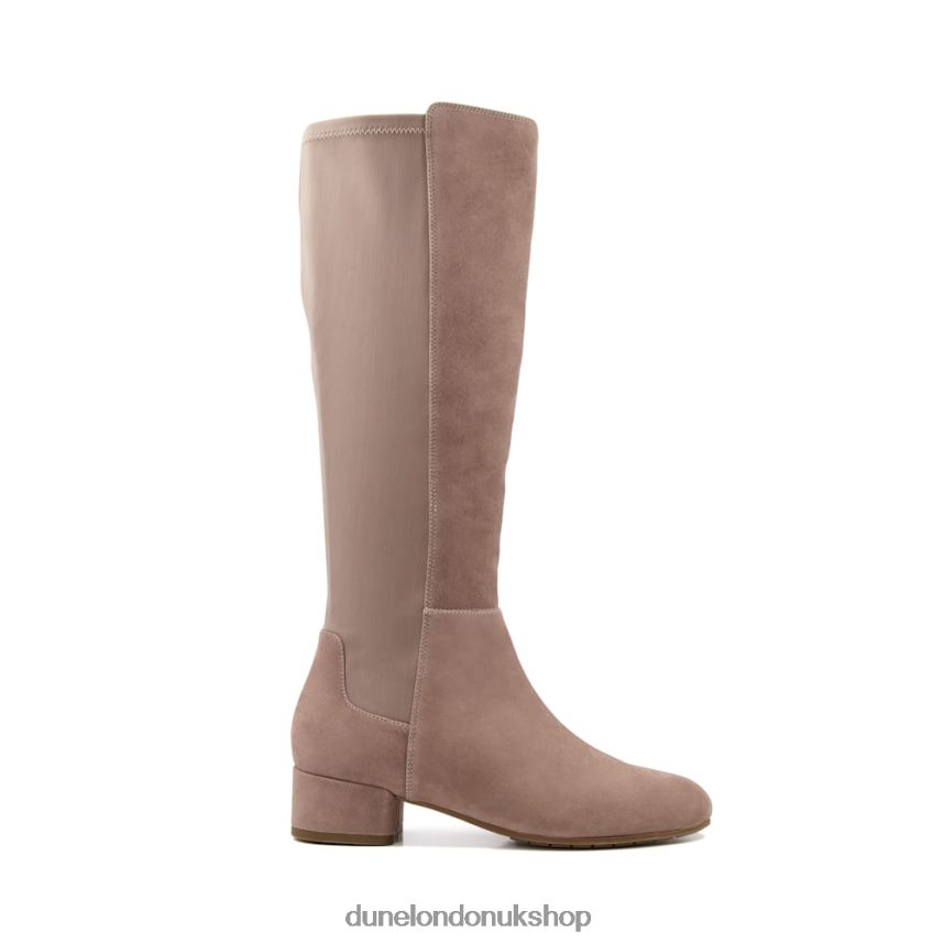 Stretch-Suede Knee-High Boots Women N4BBPB300 Dune London Tayla Taupe