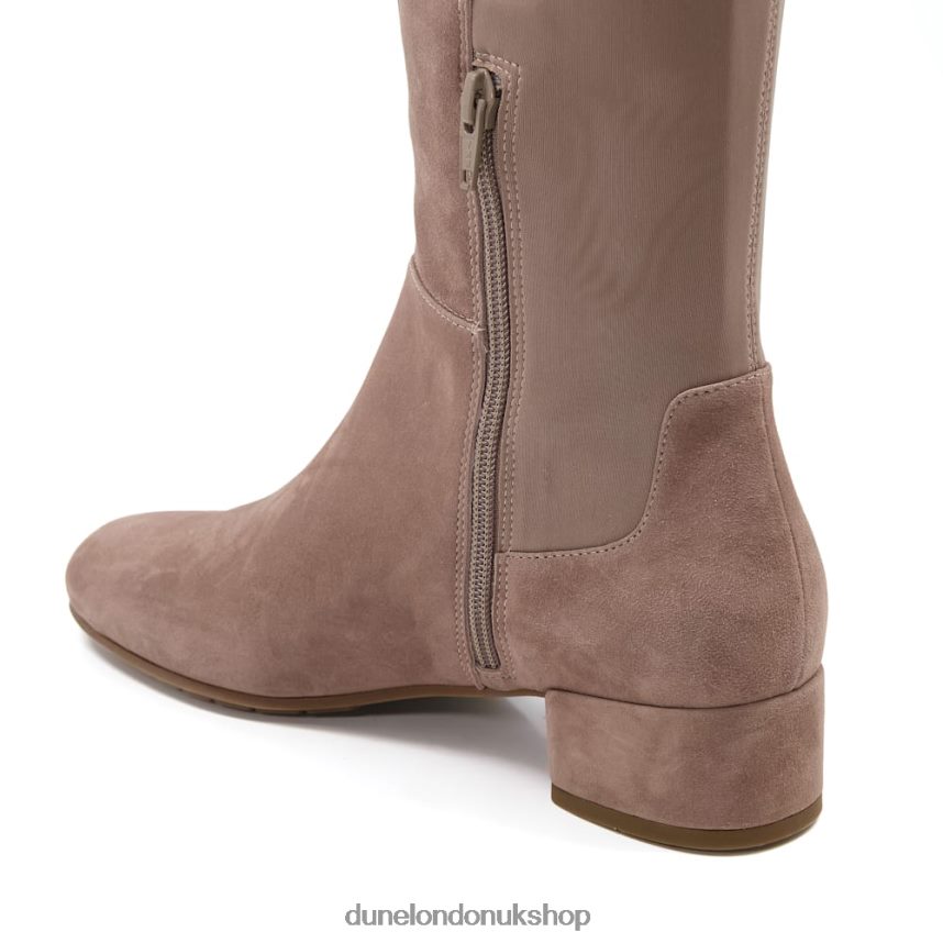 Stretch-Suede Knee-High Boots Women N4BBPB300 Dune London Tayla Taupe