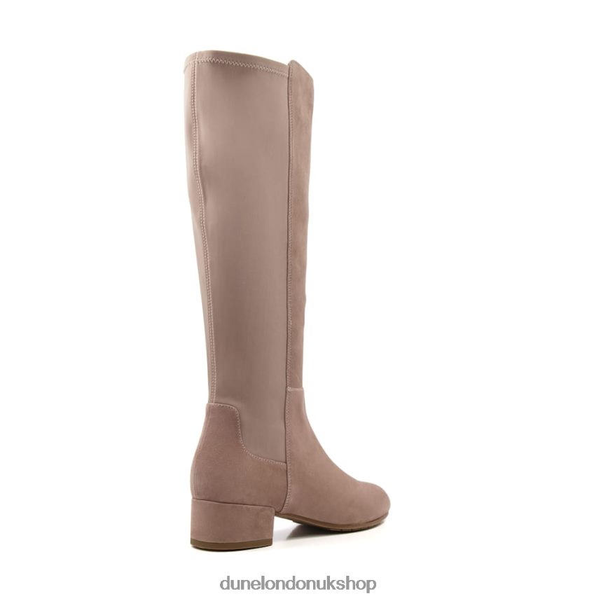 Stretch-Suede Knee-High Boots Women N4BBPB300 Dune London Tayla Taupe