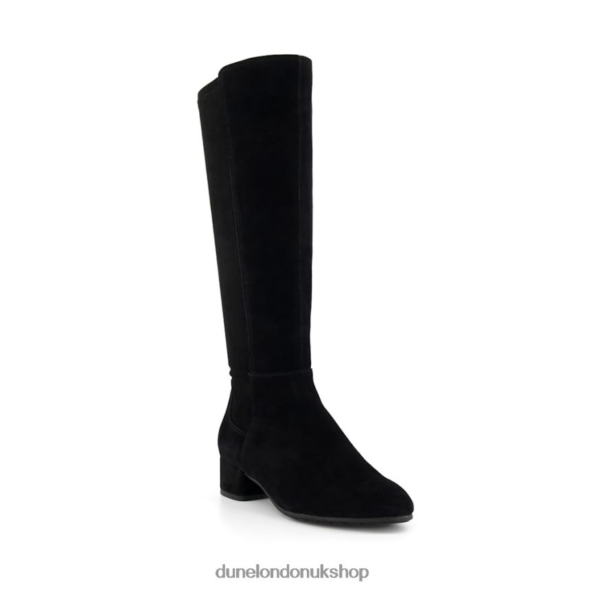 Stretch-Suede Knee-High Boots Women N4BBPB356 Dune London Tayla Black