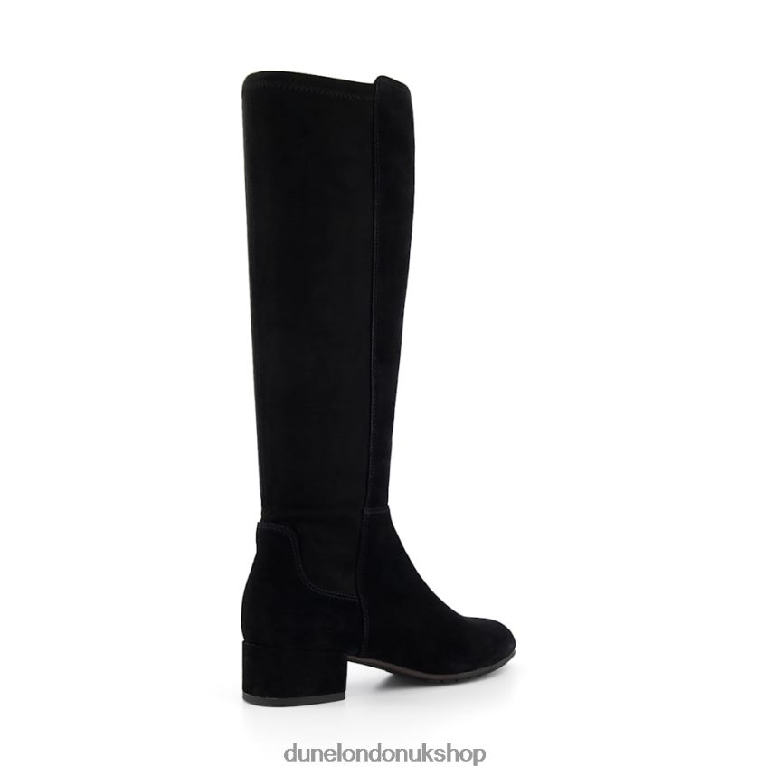 Stretch-Suede Knee-High Boots Women N4BBPB356 Dune London Tayla Black