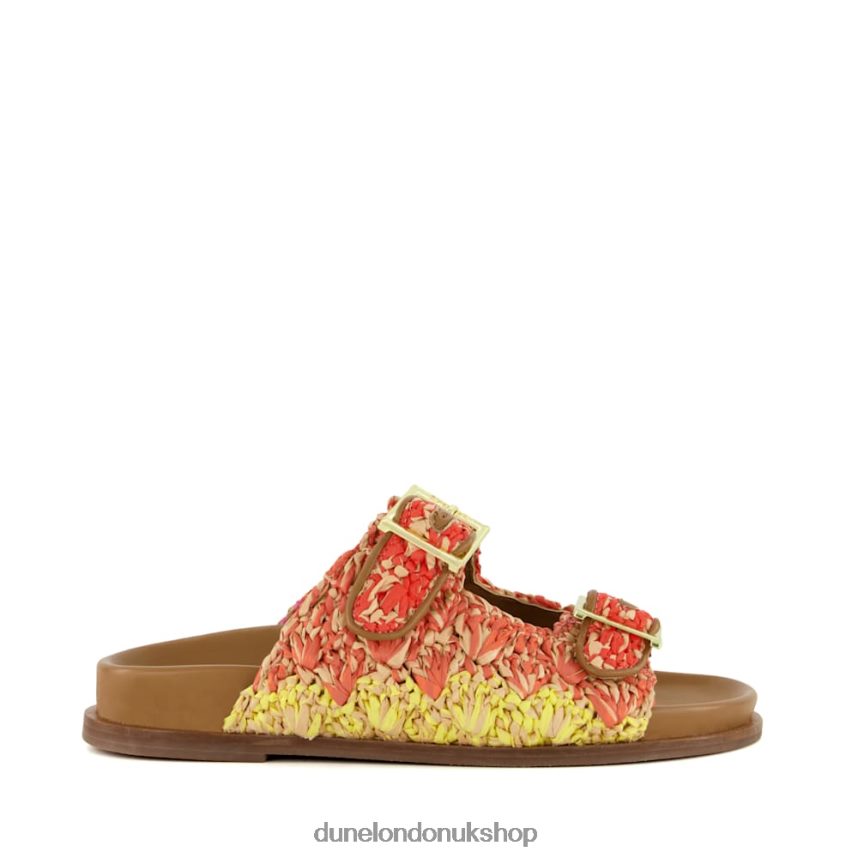 Buckled Flat Raffia Slides Women N4BBPB57 Dune London Lolitas Multi