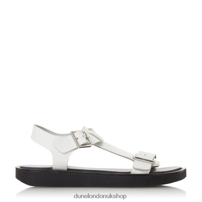 Chunky Buckle Flat Sandals Women N4BBPB421 Dune London Langlie White