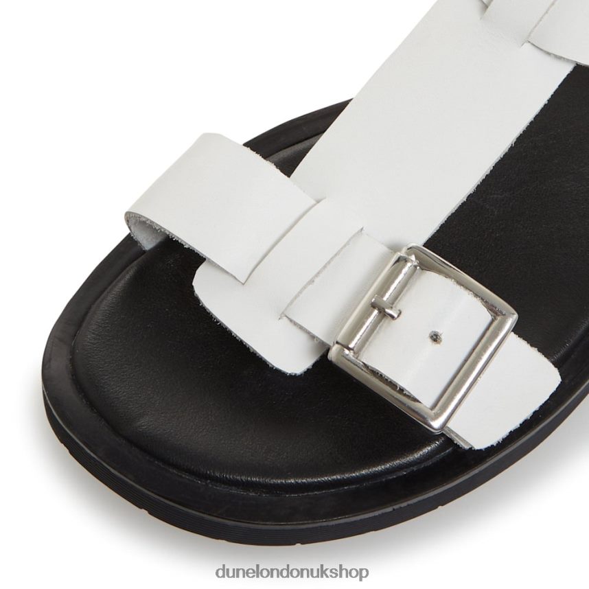 Chunky Buckle Flat Sandals Women N4BBPB421 Dune London Langlie White