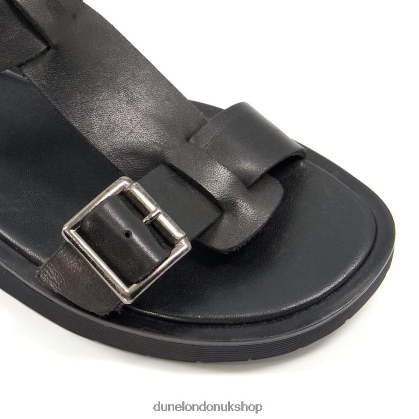 Chunky Buckle Flat Sandals Women N4BBPB535 Dune London Langlie Black