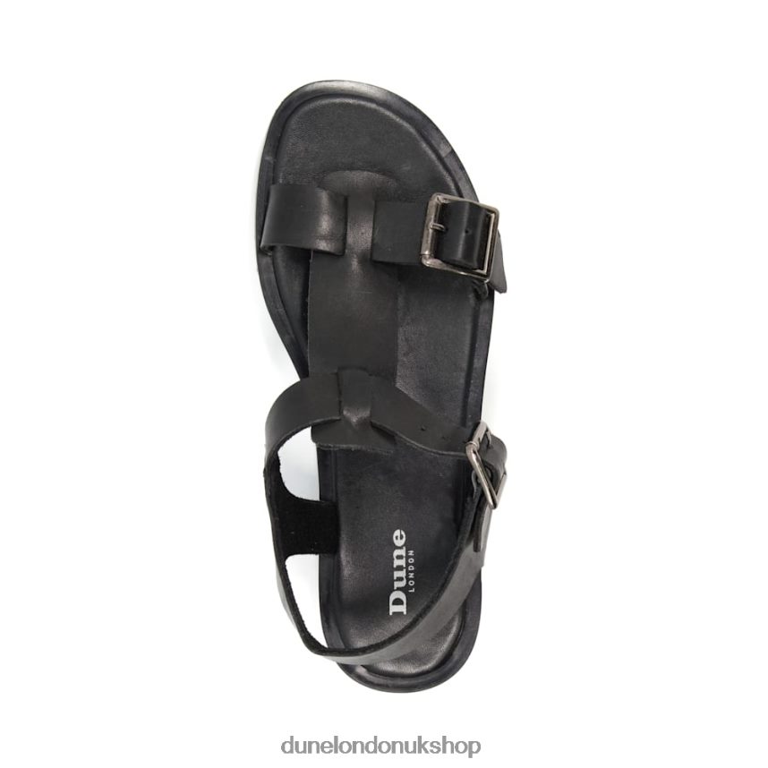 Chunky Buckle Flat Sandals Women N4BBPB535 Dune London Langlie Black