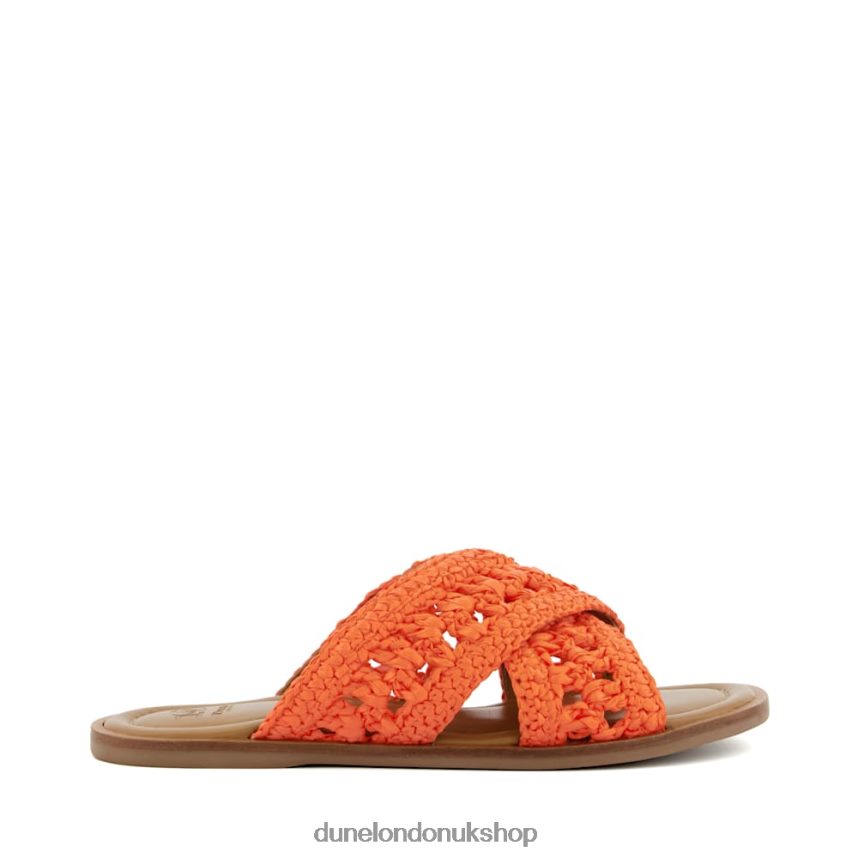 Crochet Flat Sandals Women N4BBPB76 Dune London Level Orange