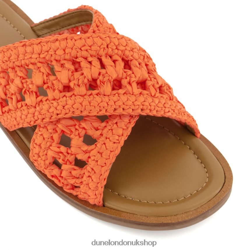 Crochet Flat Sandals Women N4BBPB76 Dune London Level Orange