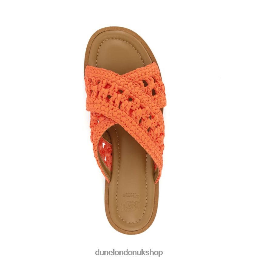 Crochet Flat Sandals Women N4BBPB76 Dune London Level Orange