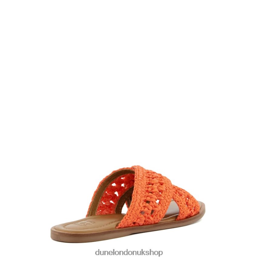 Crochet Flat Sandals Women N4BBPB76 Dune London Level Orange