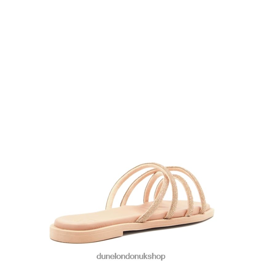 Diamante-Crossover-Strap Flat Sandals Women N4BBPB451 Dune London Lilybet Blush