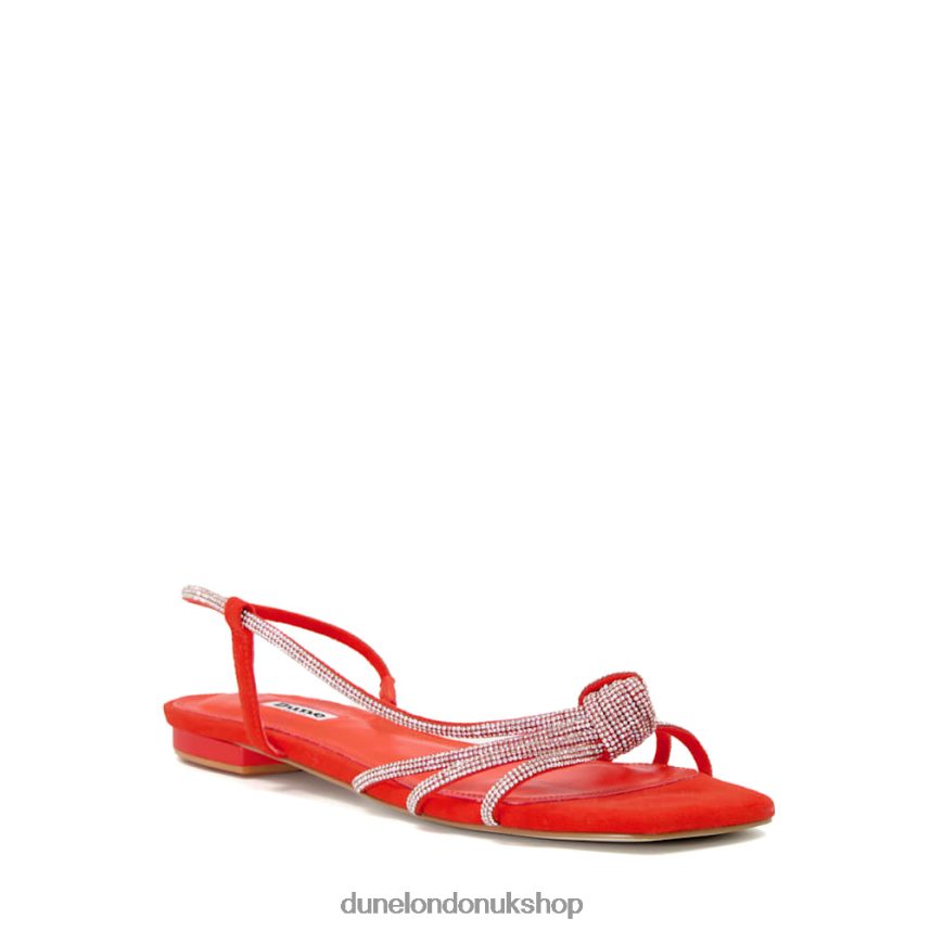 Diamante-Knot Flat Sandals Women N4BBPB462 Dune London Nya Orange - Click Image to Close