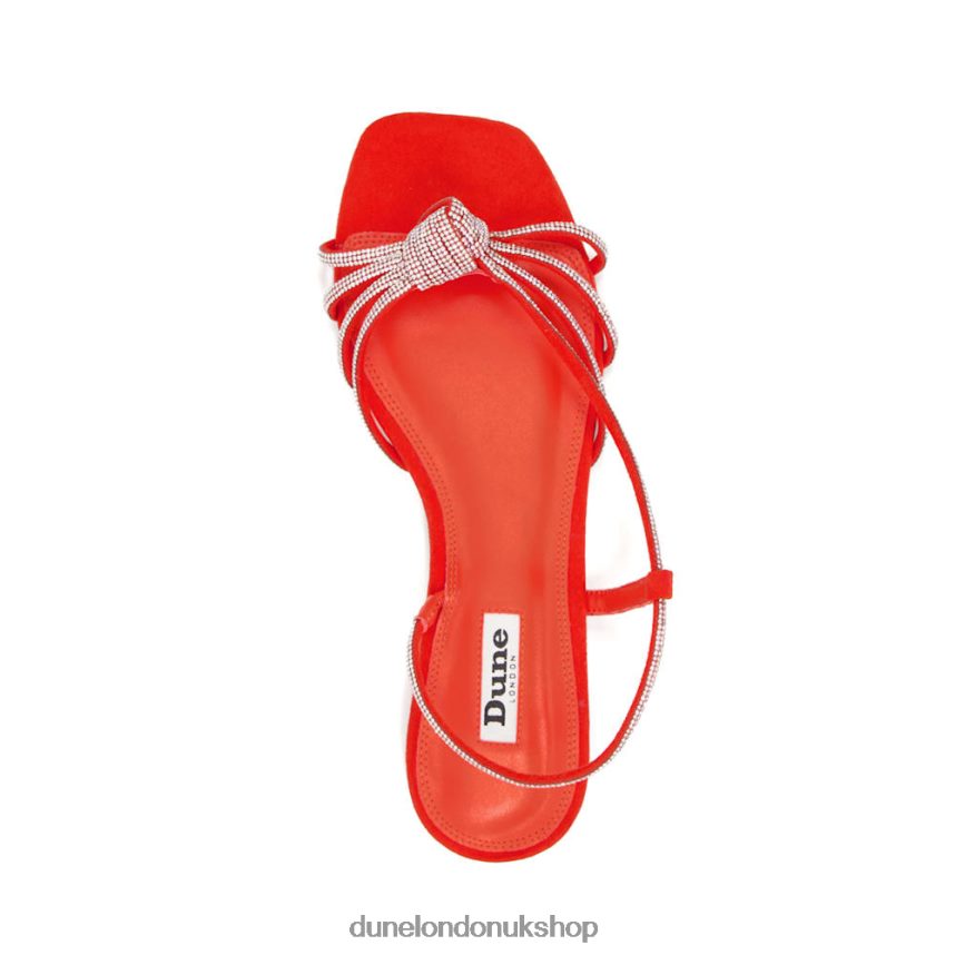 Diamante-Knot Flat Sandals Women N4BBPB462 Dune London Nya Orange