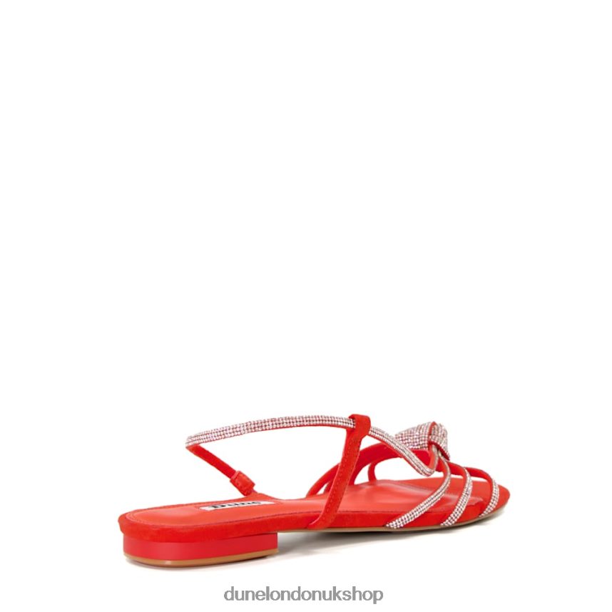 Diamante-Knot Flat Sandals Women N4BBPB462 Dune London Nya Orange