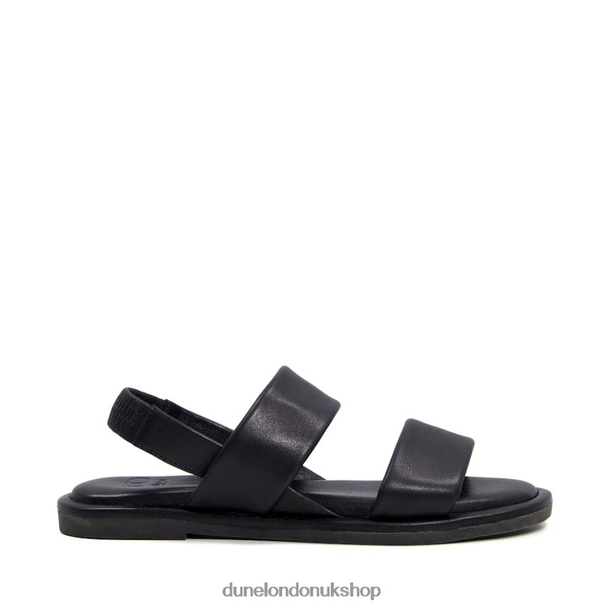 Double-Strap Leather Sandals Women N4BBPB337 Dune London Laude Black