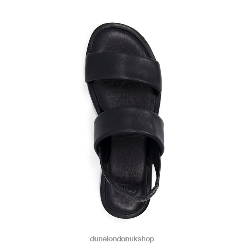 Double-Strap Leather Sandals Women N4BBPB337 Dune London Laude Black