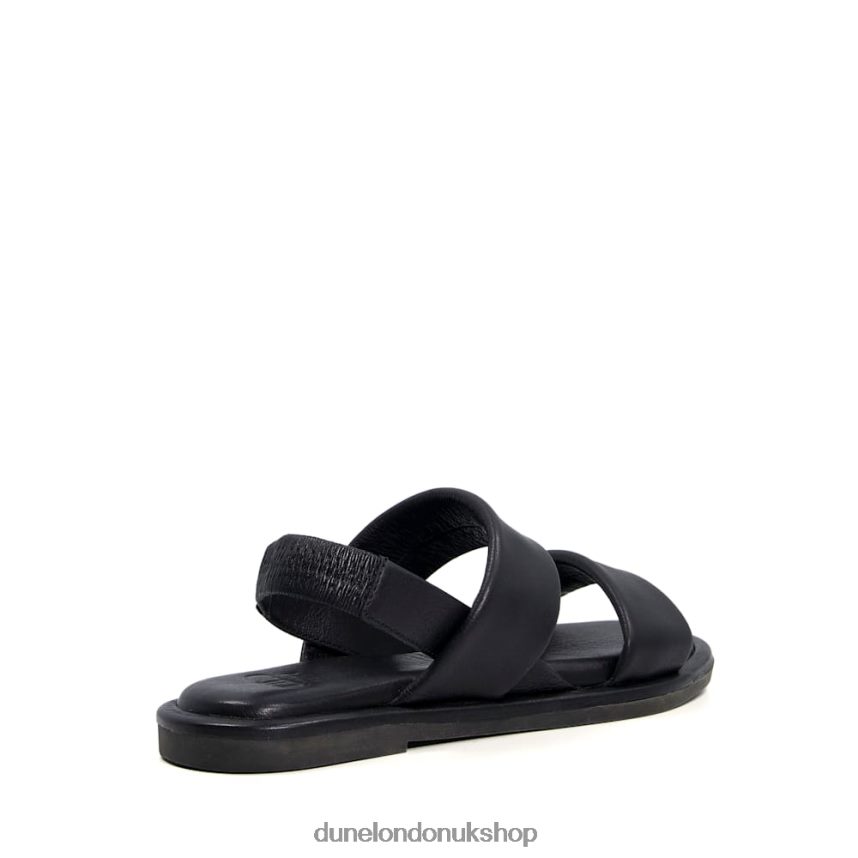 Double-Strap Leather Sandals Women N4BBPB337 Dune London Laude Black